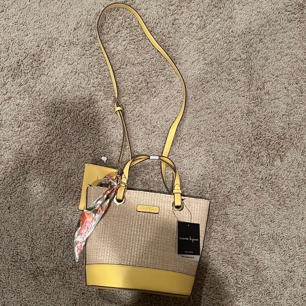 Gianna straw satchel with bonus